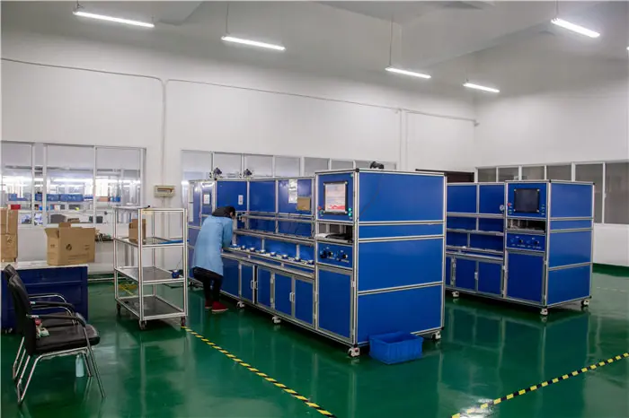 Water meter test bench undergoing system integration testing